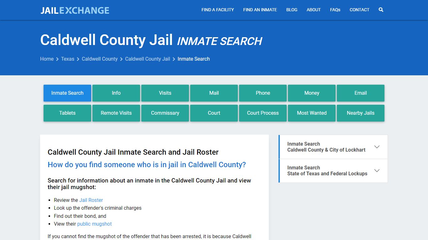 Inmate Search: Roster & Mugshots - Caldwell County Jail, TX